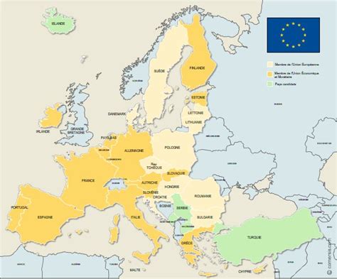 Carte gratuite des États membres de l'Union Européenne