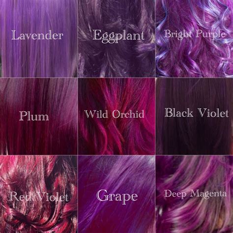 Shades Of Purple Hair Dye Chart - Chart Reading Skills
