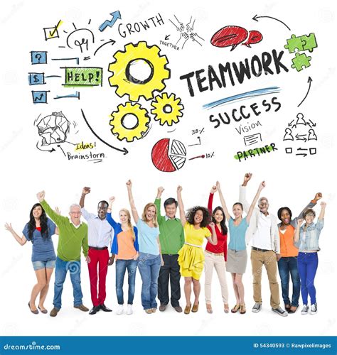 Teamwork Team Together Collaboration People Celebration Success Stock ...