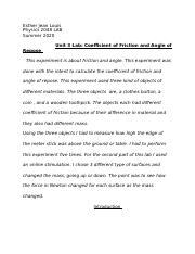 Unit 3 Lab Report Physics 2048 Lab.docx - Esther Jean Louis Physics ...