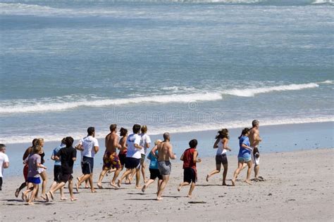 Group beach run stock photo. Image of jogging, exercise - 1696154