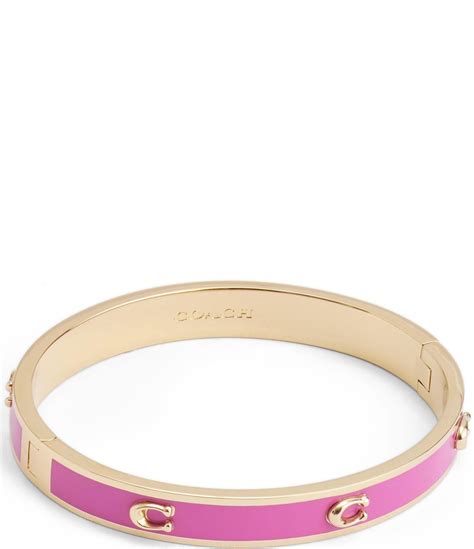 COACH Signature C Enamel Gold Bangle Bracelet | Dillard's en 2024 | Bijoux