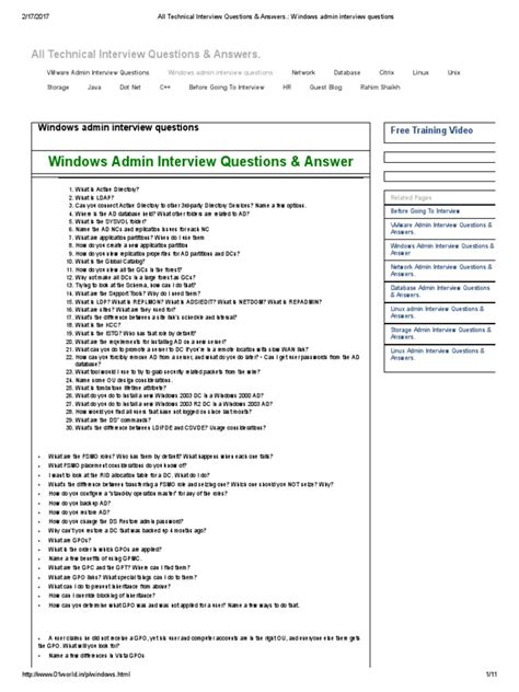 All Technical Interview Questions & Answers | Active Directory | Group ...