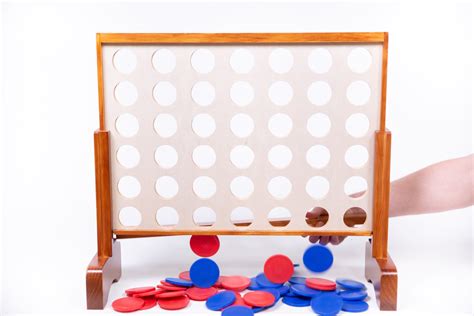 Large 4 Connect Game - Wood Set With Case | YardGames.com
