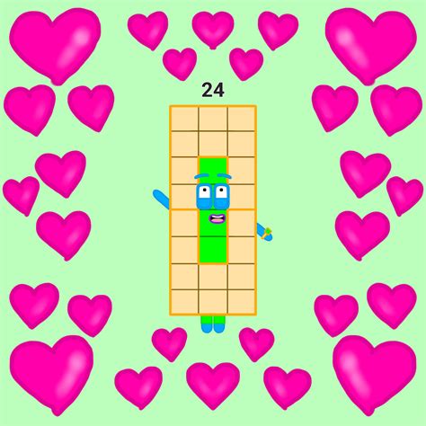 Numberblocks | Numberblock 24 with hearts by December24thDA on DeviantArt