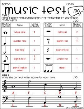 Music Test by From Math to Music | Teachers Pay Teachers