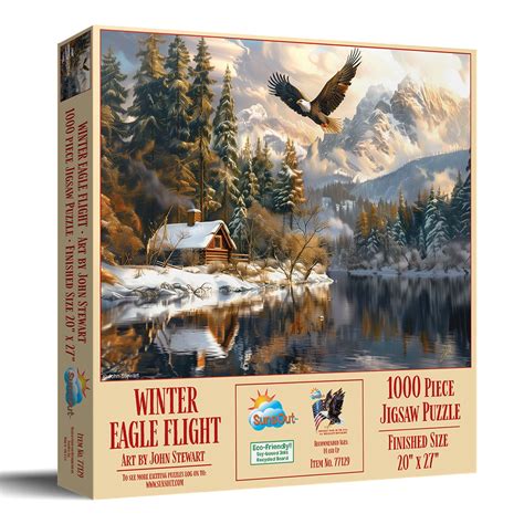SUNSOUT INC - Winter Eagle Flight - 1000 pc Jigsaw Puzzle by Artist ...