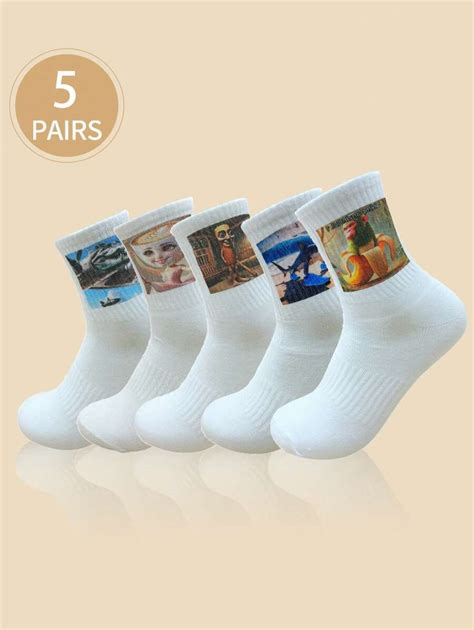 5pairs Italian Brainrot Theme Novelty Socks, Tungtung Tung Sahur Thin ...