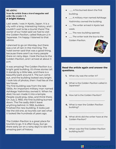 Reading comprehension practice interactive exercise for ELEMENTARY ...