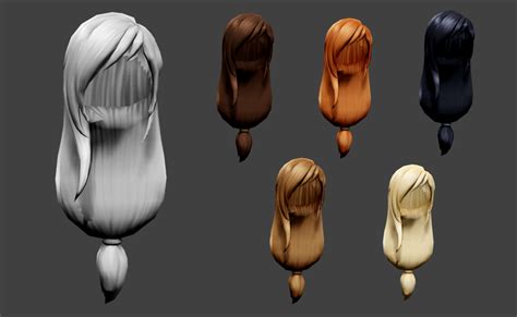 Female Hair 3D model Download #3 by MsNonenone on DeviantArt