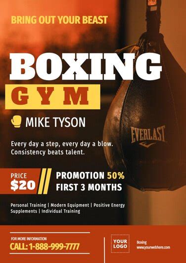 Flyers de boxe gratuits à éditer en ligne