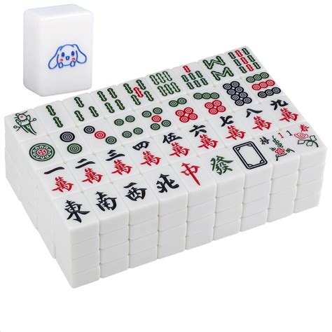 Large Chinese Mahjong Set 1.6-inch Mahjong Tiles Set 144 Melamine Mahjong Set