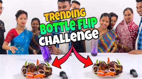 Trending Bottle Flip Chicken Roast Challenge with Family