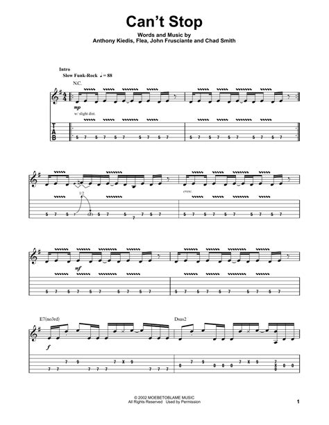 Can't Stop by Red Hot Chili Peppers - Guitar Tab Play-Along - Guitar ...