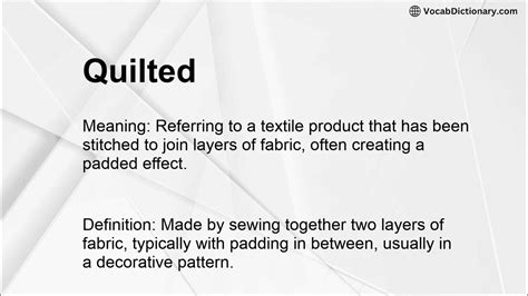 Quilted Meaning - YouTube