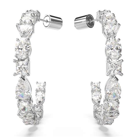 Swarovski Mesmera Hoop Earrings Mixed Cuts White Rhodium Plated
