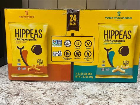 hippeas, chickpea puffs, variety vegan white cheddar, nacho vibes 24pk ...