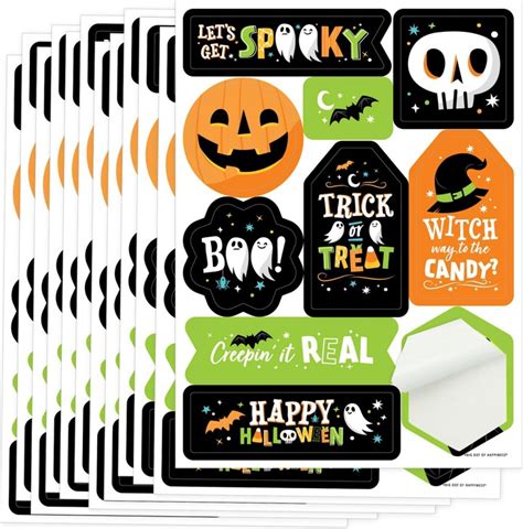 Big Dot Of Happiness Jack-o'-Lantern Halloween - Party Favor Sticker ...