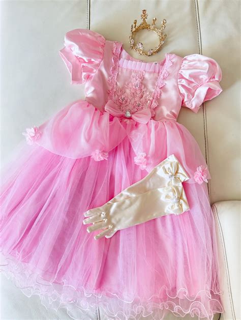 Kids Pink Princess Costumes, Princess Party Dress Up, Pink Prom Dress ...