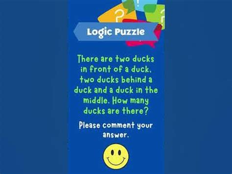 Logic Puzzle For Kids: There are two ducks in front of a duck riddle ...