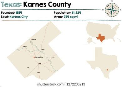 Detailed Map Karnes County Texas Usa Stock Vector (Royalty Free ...