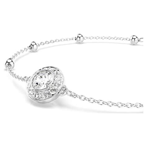 Una Angelic bracelet, Round cut, White, Rhodium plated | Swarovski