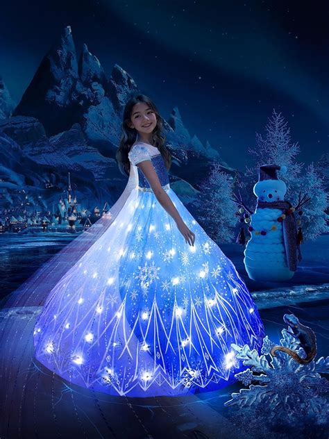 UPORPOR LED Robe Princesse Fille Deguisement Halloween Lumineux ...