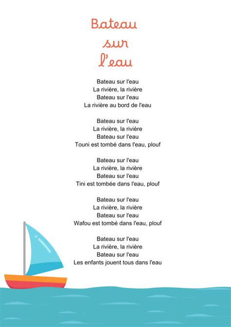 Comptine Bateau sur l'Eau - Objectif Maternelle