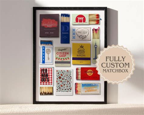 Custom Matches Box Prints Gift for Couple Personalized Matchbox Artwork ...