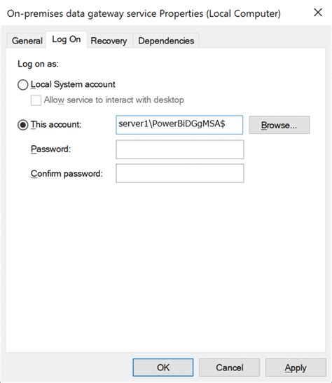 Modifier le compte de service de passerelle de données locale ...