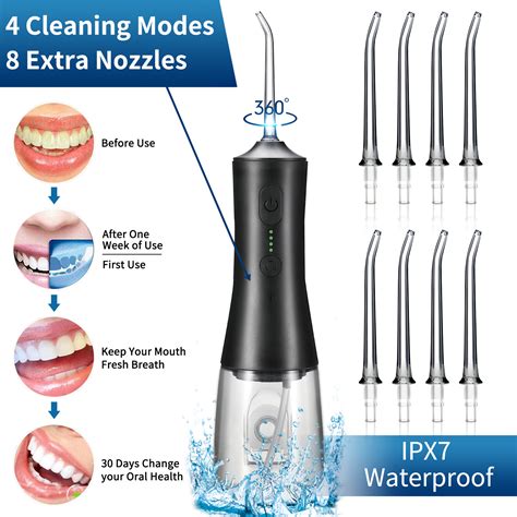 Waterpik Cordless Water Flosser Dental Oral Irrigator Teeth Cleaner 8 ...
