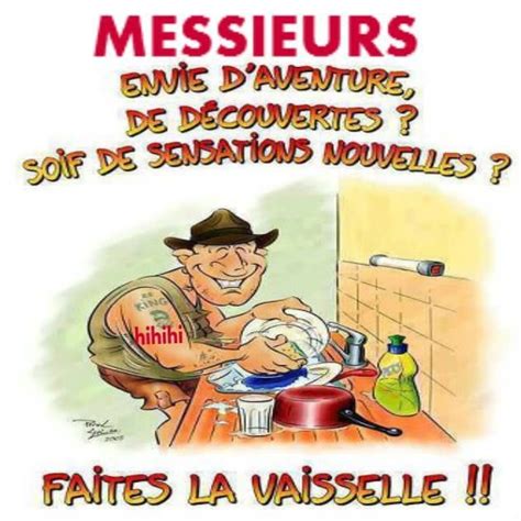 Messieurs, faites la vaisselle. Funny Picture Quotes, Funny Pictures ...