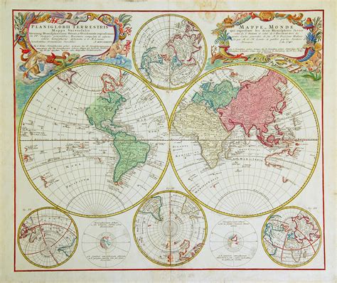 Mappe Monde qui Represente les deux Hemispheres Savoir celui de l ...