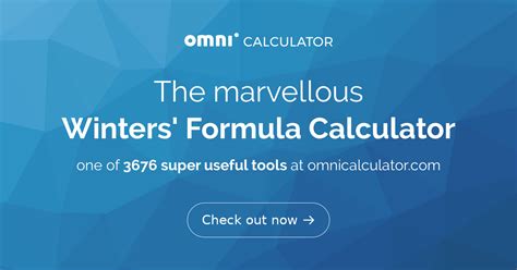 Winters' Formula Calculator