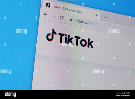 NY, USA - DECEMBER 16, 2019: Homepage of tiktok website on the display ...