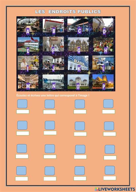 Les endroits pu… | Free Interactive Worksheets | 764873
