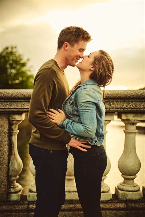 Happy Couple, Kiss and Hug with Embrace in City for Love, Affection or ...