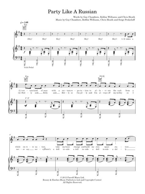 Play Official version of Party like a russian Sheet Music by Robbie ...