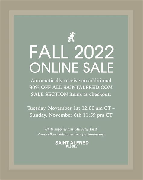 SAINT ALFRED FALL 2022 ONLINE SALE – Saint Alfred