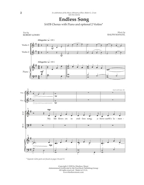 Endless Song by Ralph Manuel Sheet Music for SATB Choir at Sheet Music ...