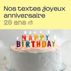 Texte anniversaire 20 ans - Popcarte