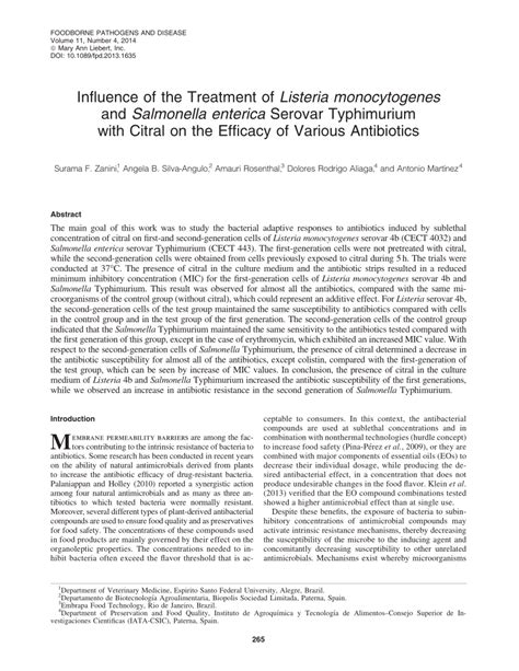 (PDF) Influence of the Treatment of Listeria monocytogenes and ...