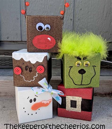 Christmas-wood-blocks Grinch Christmas Decorations, Christmas Wood ...