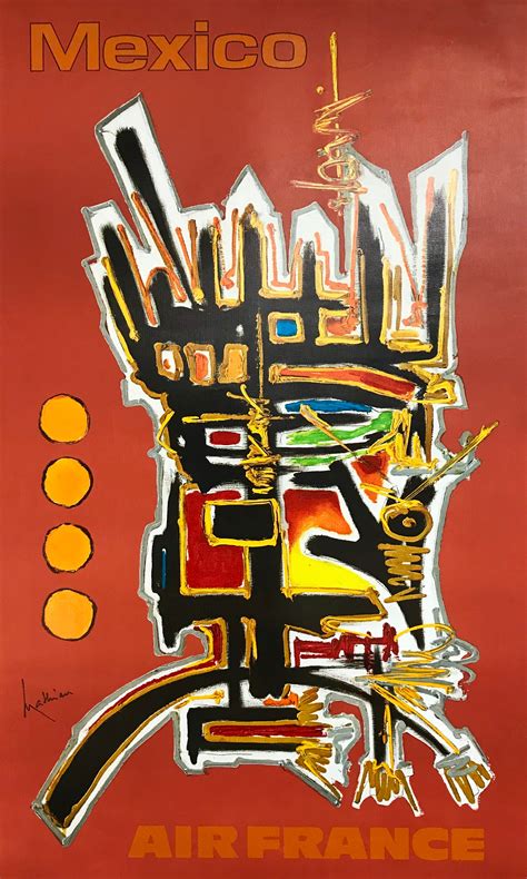 Affiche Air France - Mexico Georges Mathieu 1967