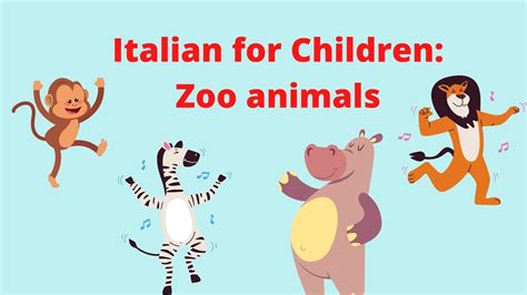 Italian for children cartoon: Zoo Animals -Italiano per bambini: gli animali dello zoo
