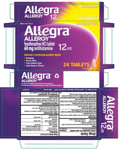 DailyMed - ALLEGRA ALLERGY- fexofenadine hydrochloride tablet, film coated