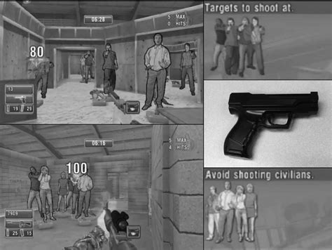 Sample stimuli used during the shooting task, including the simulation ...