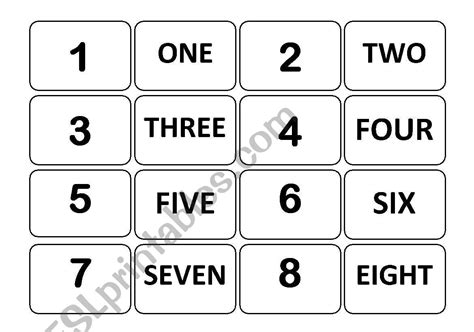 Number memory game - ESL worksheet by angelitateacher