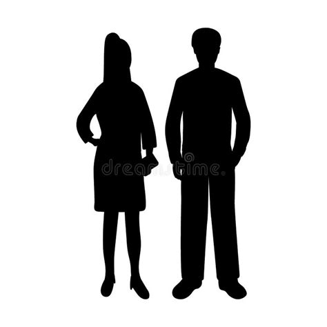 Silhouettes D'un Homme Et D'une Femme Illustration de Vecteur ...