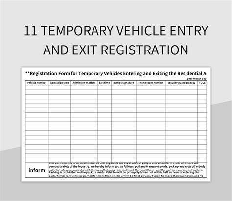 Free Vehicle Entry And Exit Registration Templates For Google Sheets ...